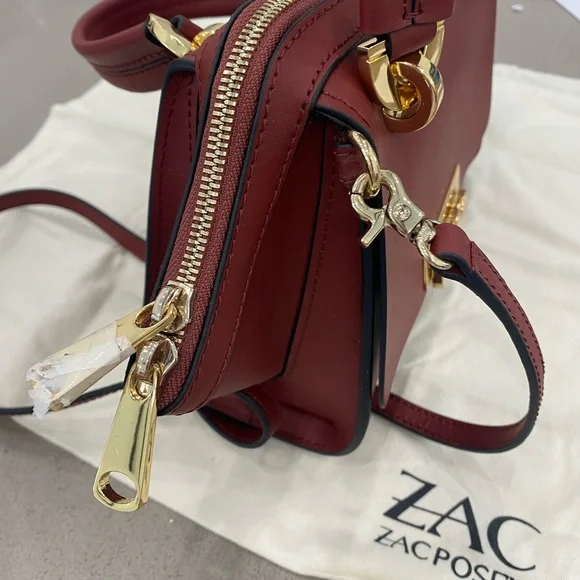 $395 New! Zac Pozen Eartha Iconic Double Handle Handbag In Red - Picture 9 of 9